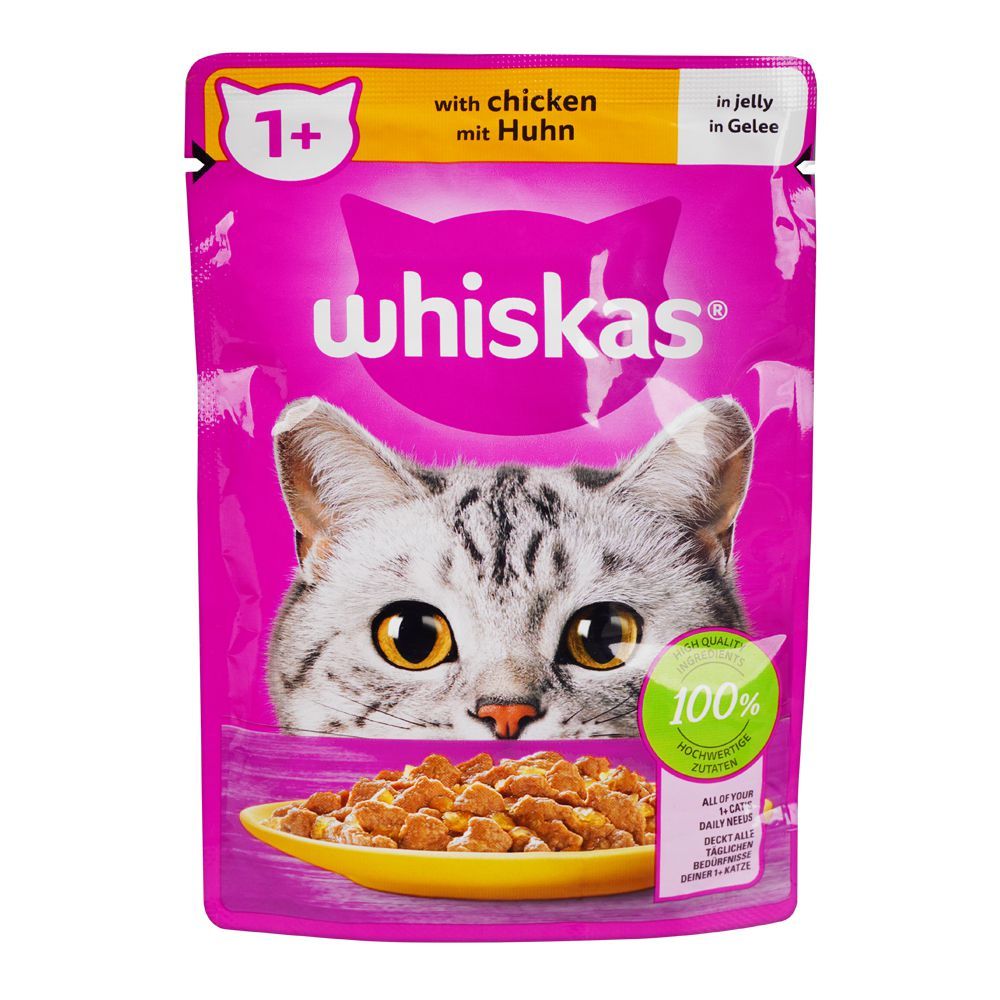 Whiskas Chicken in Jelly Wet, 1+ Adult Cat Food Pouch, 85g