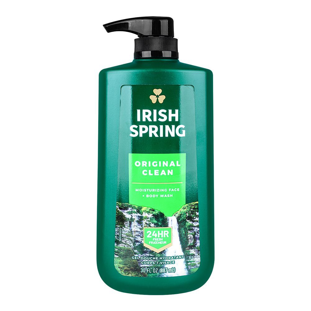 Irish Spring Original Clean Moisturizing Face Body Wash, 887ml