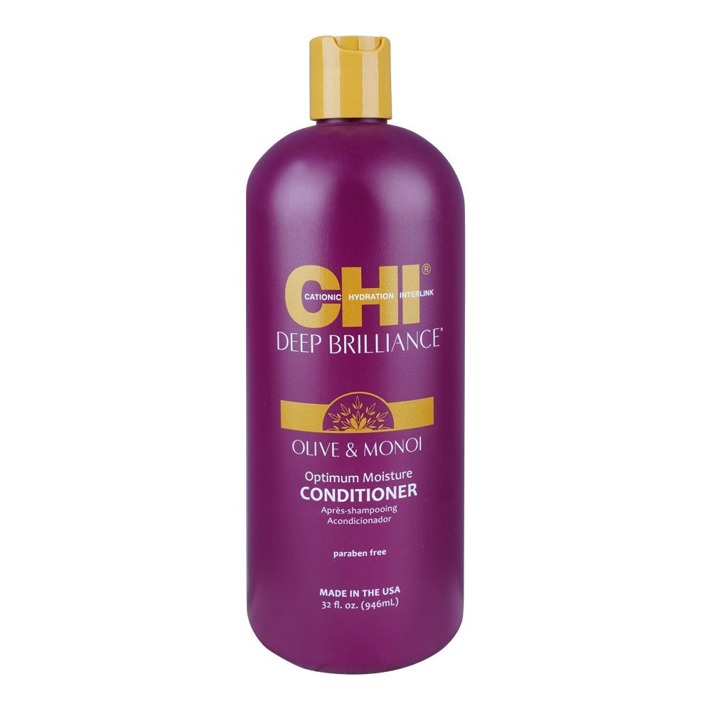 CHI Deep Brilliance Optimum Moisture Conditioner, Paraben Free, Olive & Monoi, 946ml