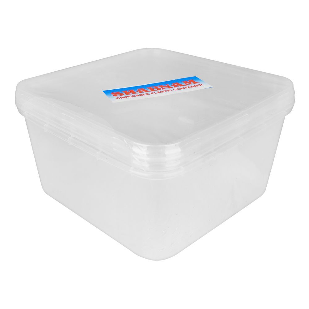 Disposable Plastic Container, 1.5 Liter Capacity