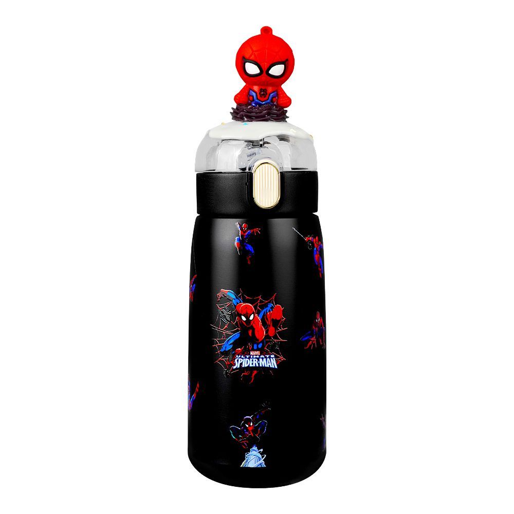 Spider-Man Theme Plastic Water Bottle, Leakproof Ideal for Office, School & Outdoor, Black, CA302