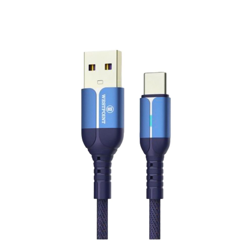 West Point 2.4A Type C Fast Charging Cable  1.0m Length  Blue  WP-322