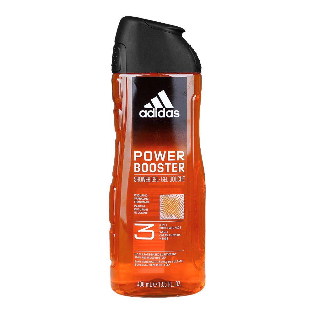 Adidas Power Booster Enduring Sparkling Fragrance 3in1 Body, Hair & Face Shower Gel, 400ml