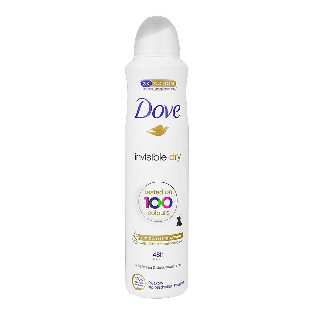Dove Invisible Dry 48H Wild Freesia & Violet Flower Scent Deodorant Spray, For Women, 250ml