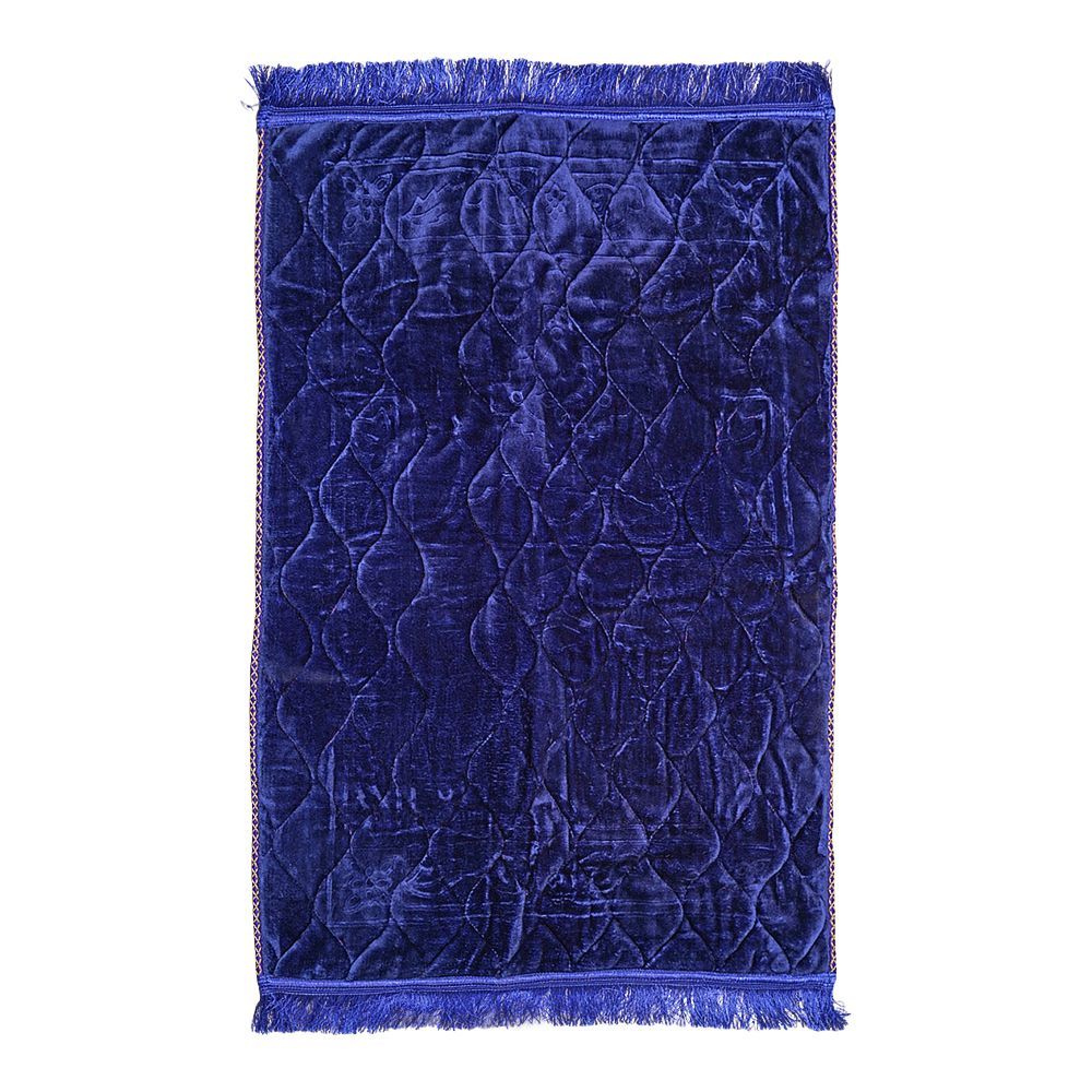 Plushmink Sujood Plain Single Janamaz/Prayer Mat, Gift Box, Blue, F404049