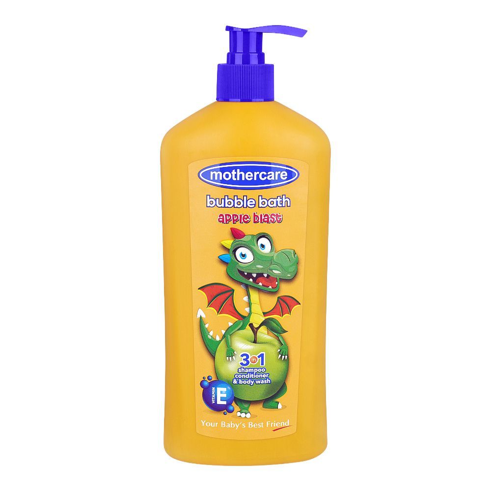 Mothercare Bubble Bath Apple Blast 3in1 Shampoo, Conditioner & Body Wash, Vitamin E, 550ml