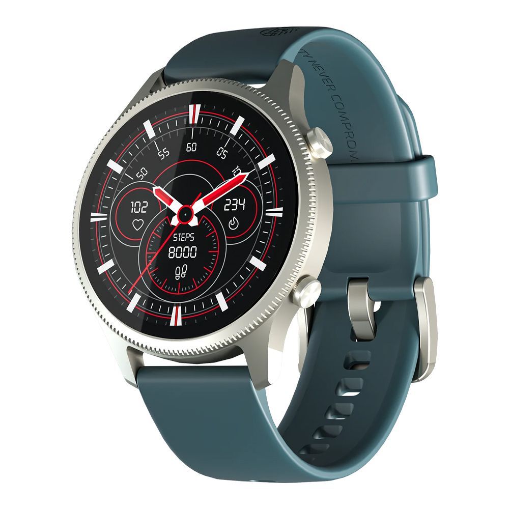 Ronin R-010 Smart Watch, 1.43" Always On Amoled Display, Niokel Dial With Teal Strap +1 Free Black Silicon Strap