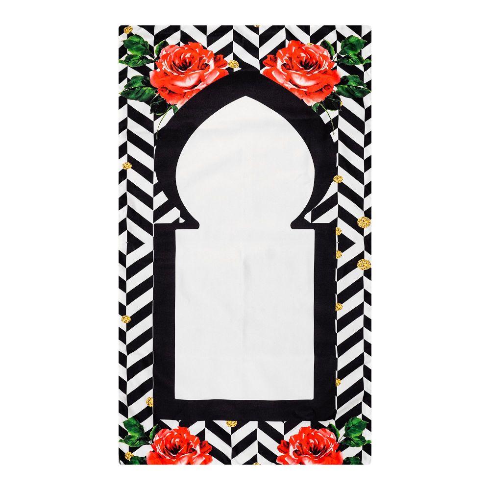 Star Shine Truck Art Black & White Floral Travel Janamaz/Prayer Mat