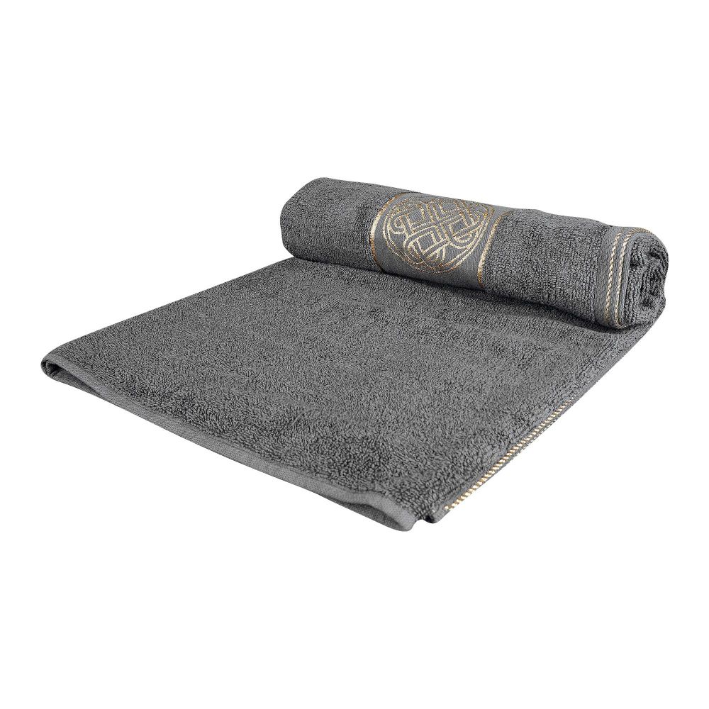 Cotton Tree Jacquard New Fancy Bath Towel, 70x140, Dark Grey