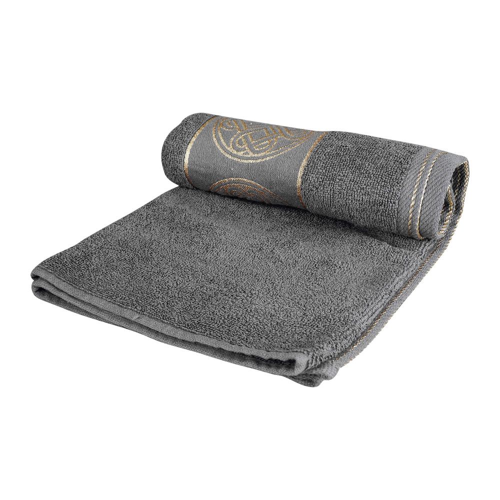 Cotton Tree Jacquard New Fancy Hand Towel, 50x100, Dark Grey