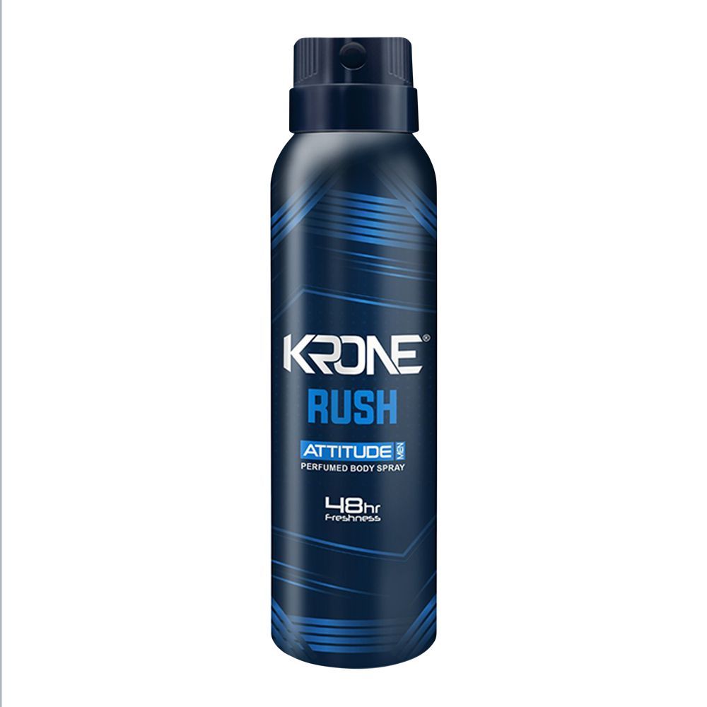 Krone Attitude Rush 48Hr Freshness Perfumed Body Spray, For Men, 150ml