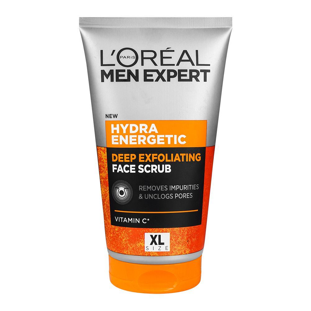 Loreal Men Expert Hydra Energetic Deep Exfoliating Face Scrub, Vitamin C, Xl Size, 150ml