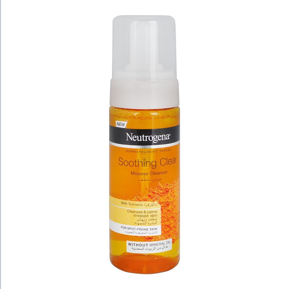 Neutrogena Soothing Clear Turmeric Mousse Cleanser, For Spot Prome Skin, 150ml