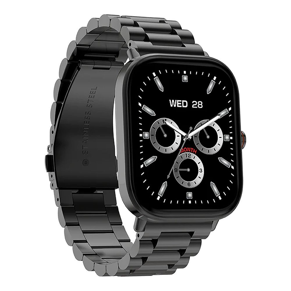 Zero 2.01" TFT HD Display Infinity Smart Watch, BT Calling, 100+ Watch Faces & Sports Modes, 7 Days Battery, Black Chain