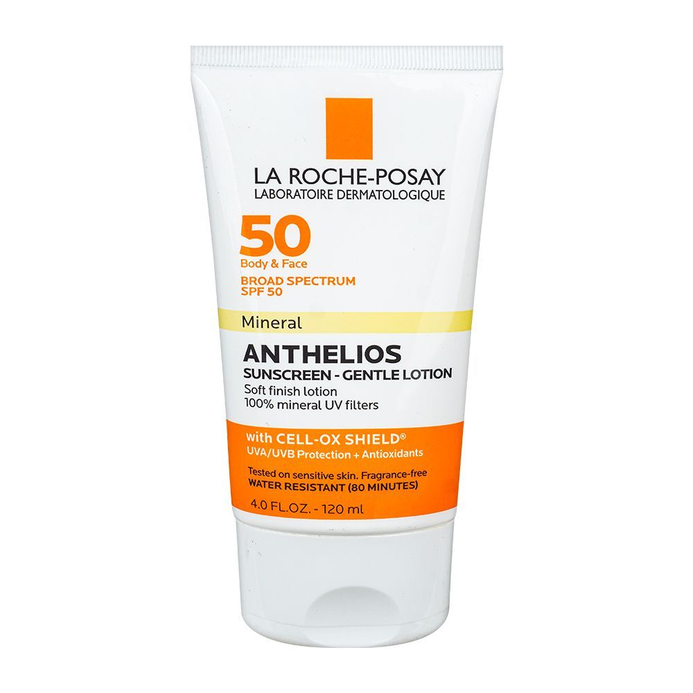 La Roche-Posay Mineral Anthelios Sunscreen Gentle Lotion For Body & Face, SPF-50, Water Resistant, 120ml