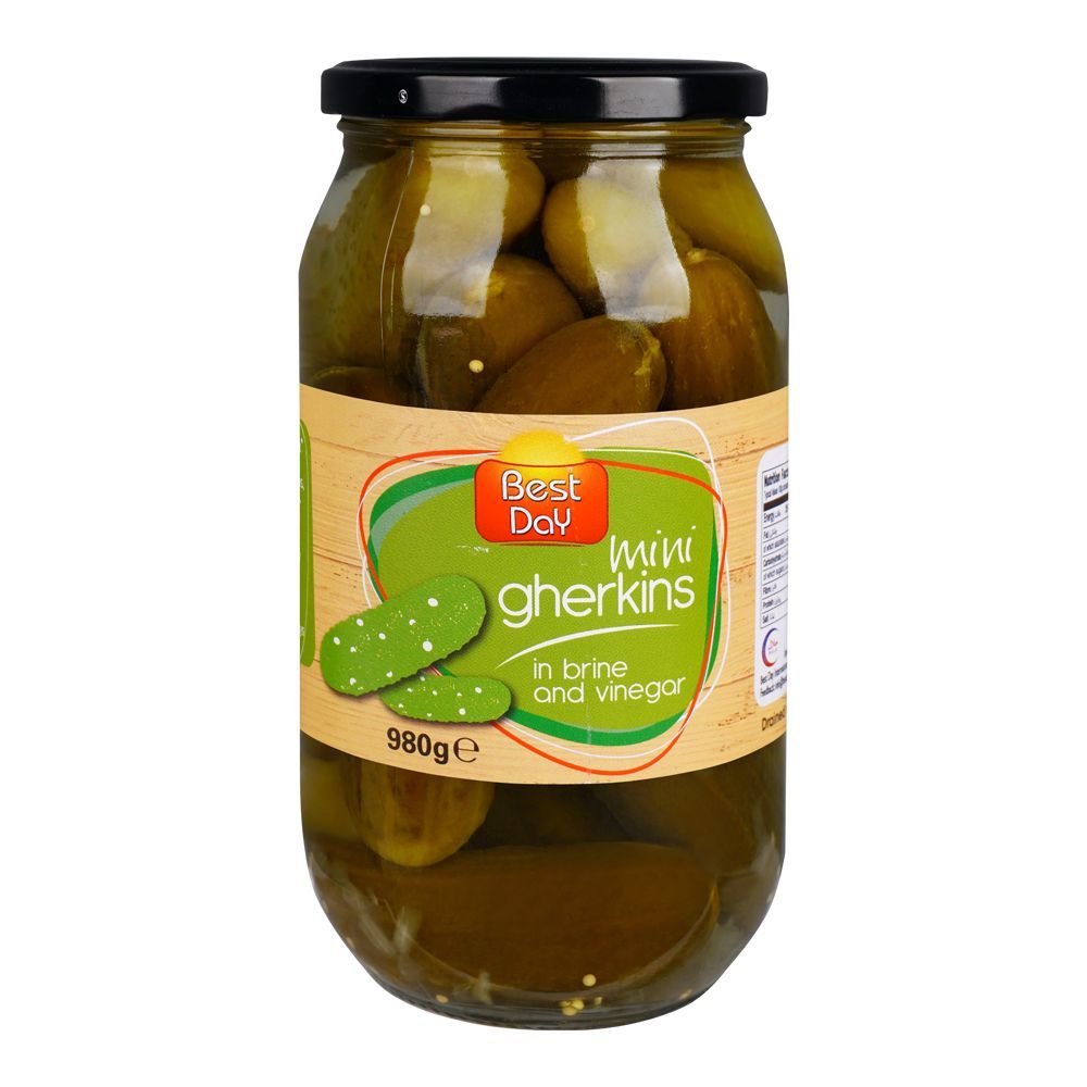 Best Day Mini Gherkins In Brine & Vinegar, 980g