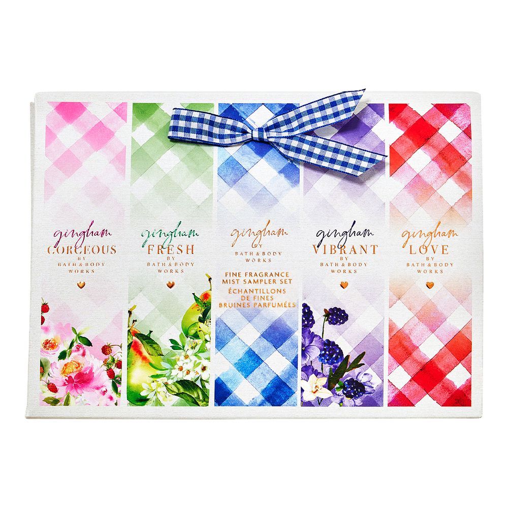 Bath & Body Works Gingham Set, Fragrances For Women, Gorgeous + Fresh + Gingham + Vibrant + Love, 5-Pack