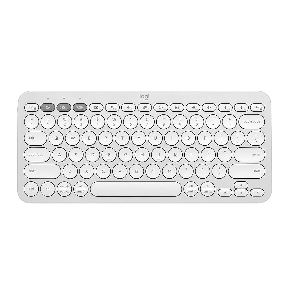 Logitech Pebble Key 2 Multi-Device Wireless Portable Keyboard, 36M Battery Life, White, K380S, 920-011754