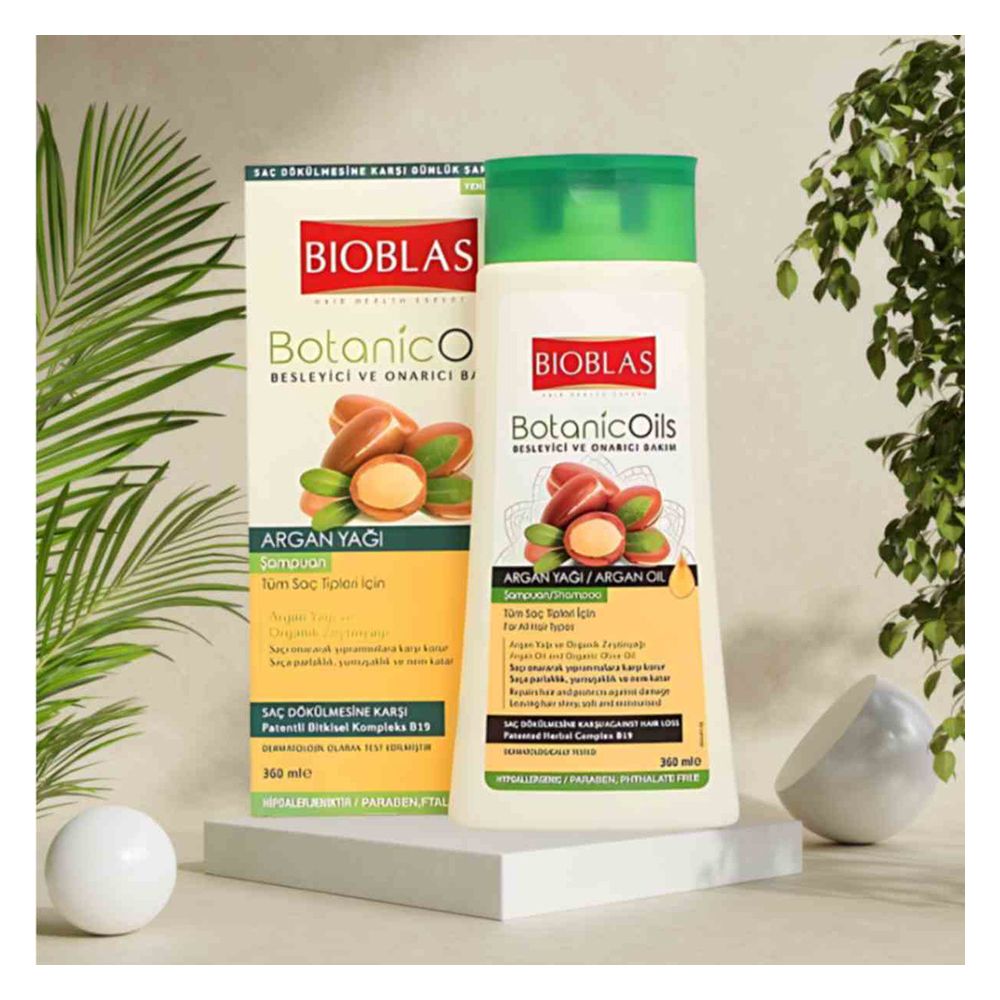 Bioblas Botanic Oils Nourishing And Repairing Care Shampoo, Repaor Damaged Hair, Paraben Free, All Hair Types, 360ml