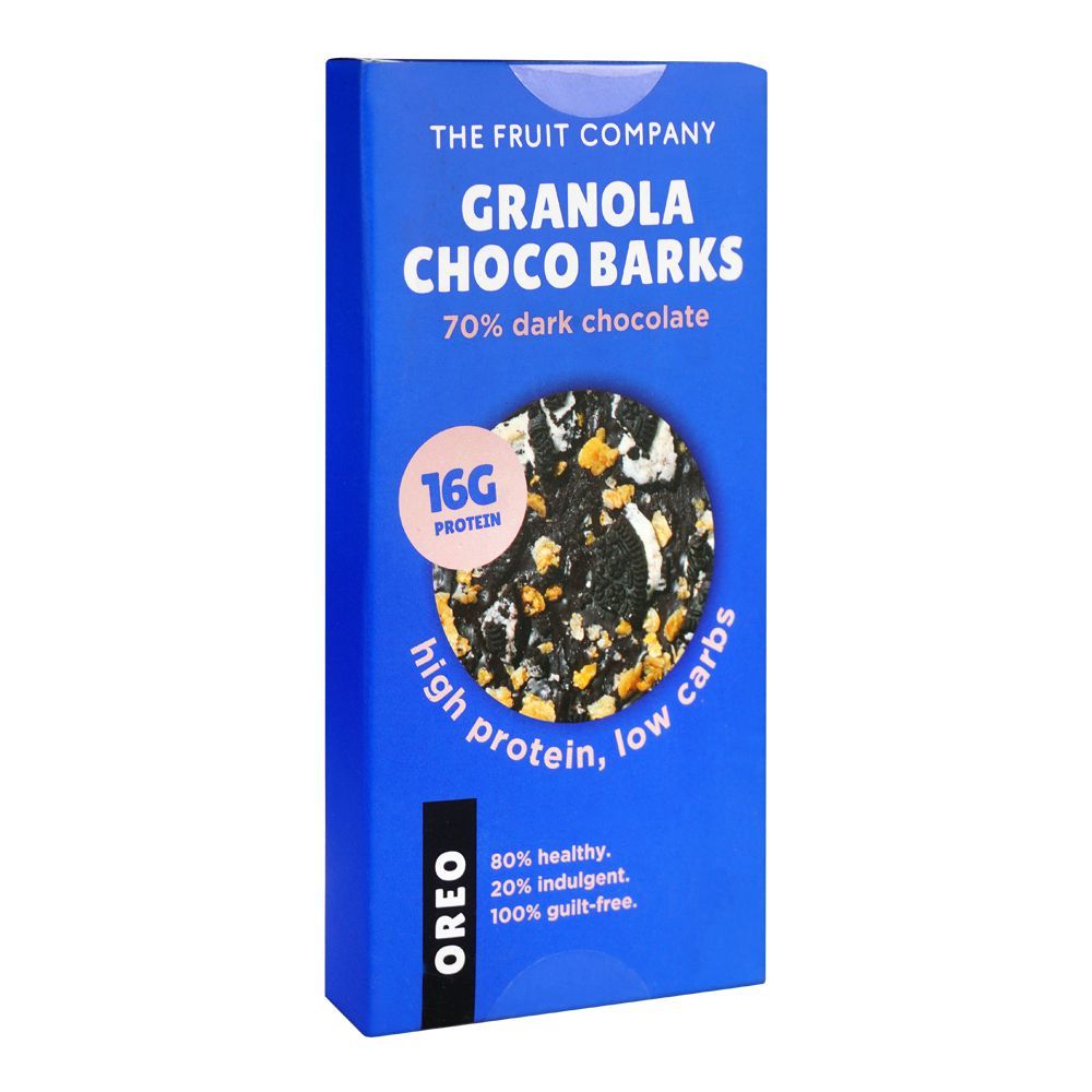 The Fruit Company Granola Choco Barks & Oreo, 70% Dark Chocolate, High Protein, Low Carbs, 60g