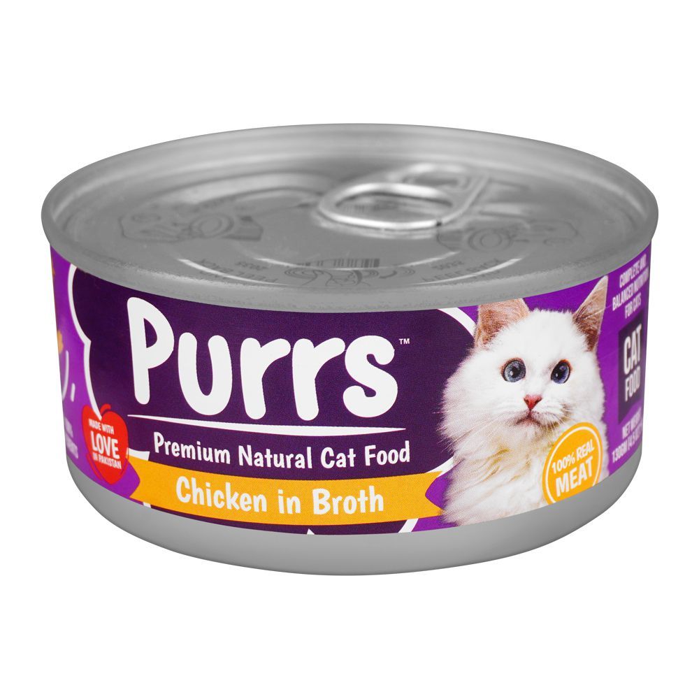 Purrs Premium Natural Cat Food, Chicken In Broth, 130g