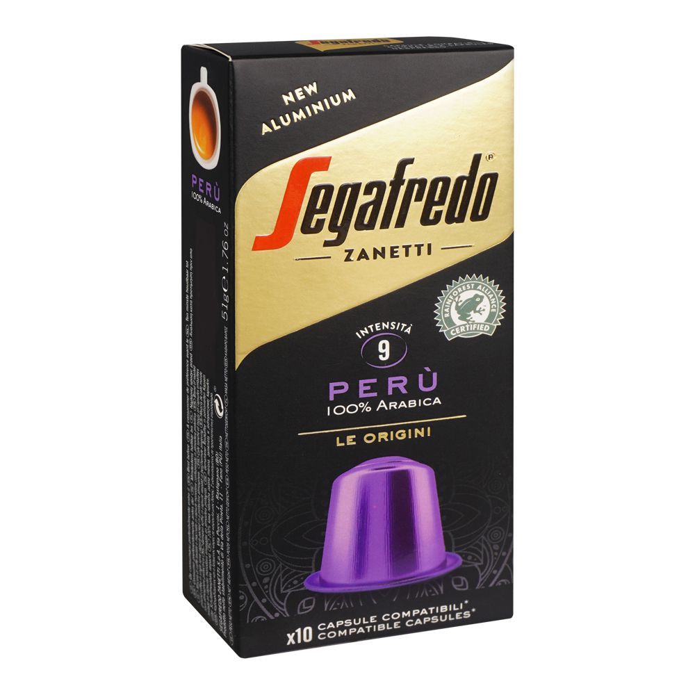 Segafredo Zanetti Peru Le Origini, Compatible Capsules For Nespresso, 51g