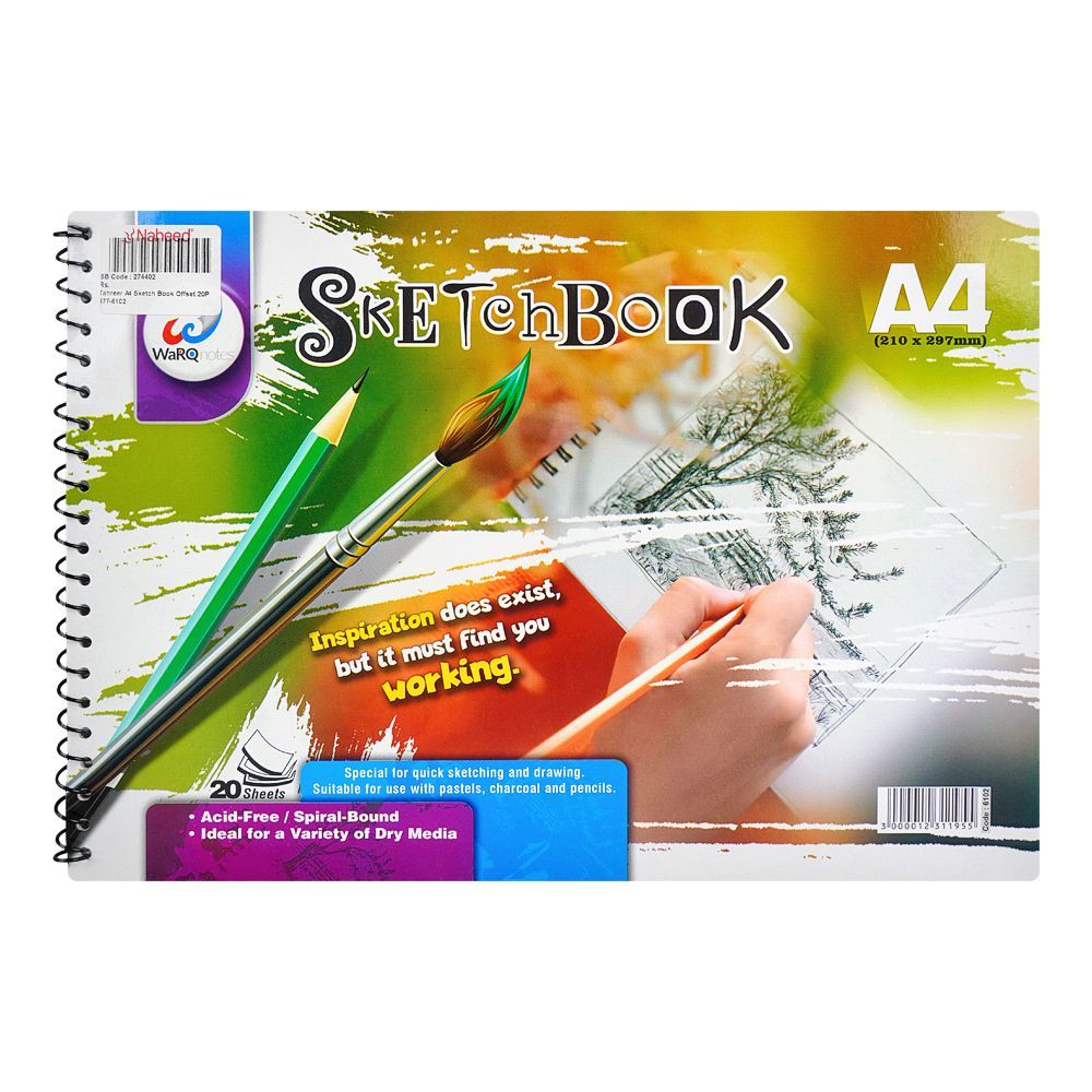 Sketch Book, A4 Size (210mmx297mm), 20-Sheets, 377-6102