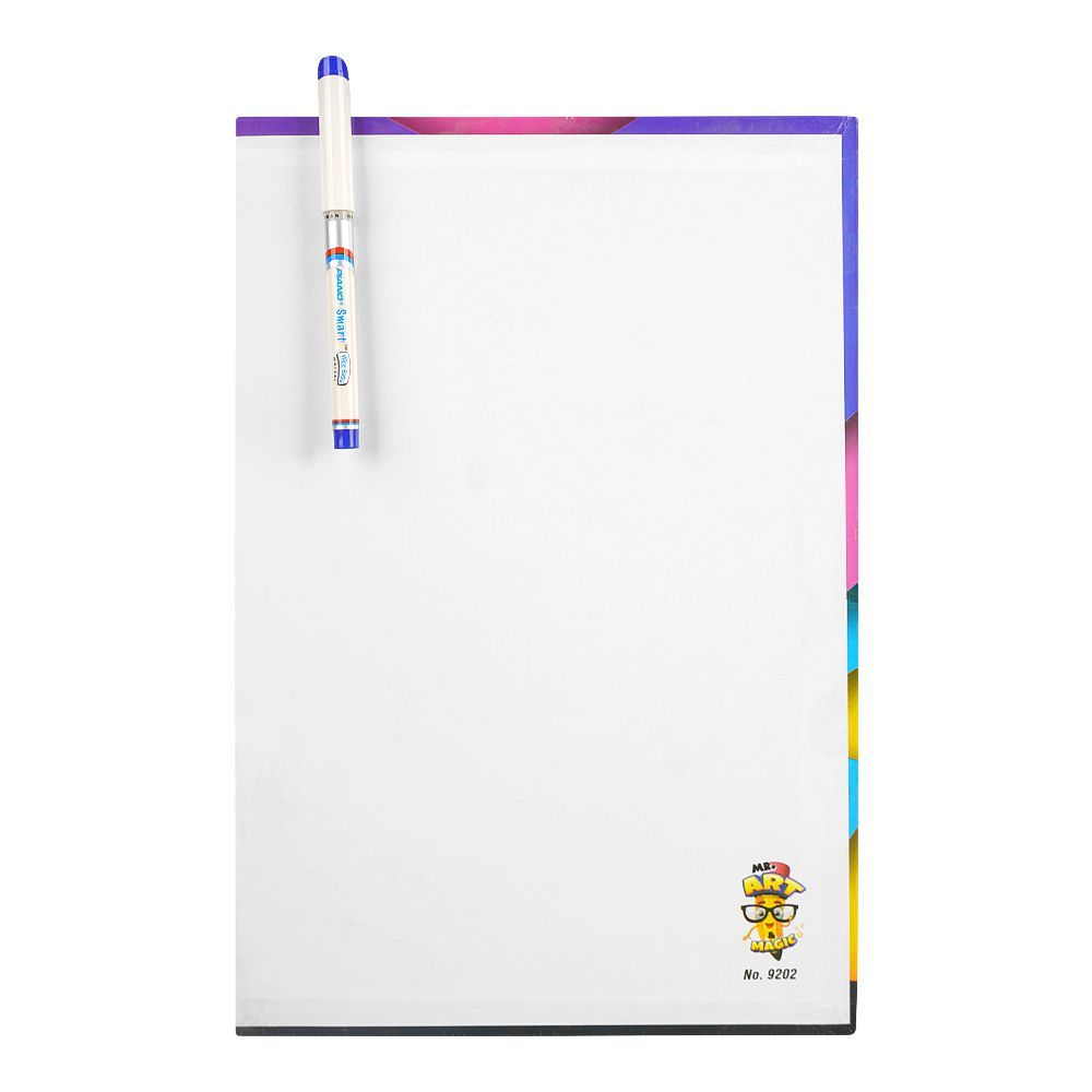 Mr.Art Magic Boys Educational Whiteboard With Marker, Best For Write & Wipe Practice, 502-9201