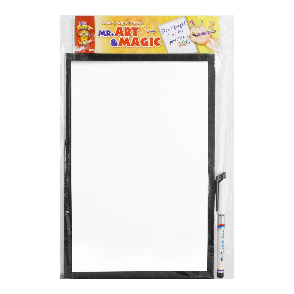 Mr.Art Magic Formica Small Whiteboard With Marker, Best For Write & Wipe Practice, 507-2101