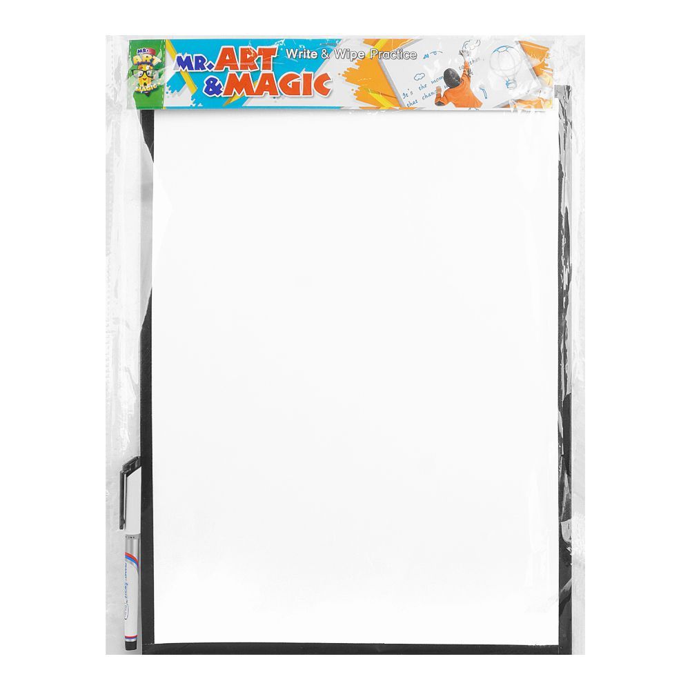 Mr.Art Magic Formica Large Whiteboard With Marker, Best For Write & Wipe Practice, 509-2103