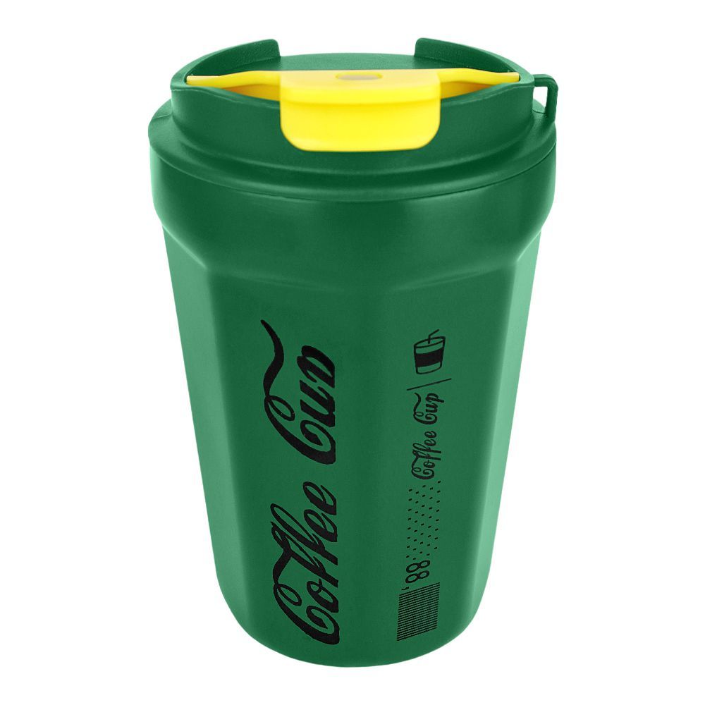 Stainless Steel Insulated Travel Mug With Portable Rope, 330ml, 13cm (H) x 8.5cm (W), Green, Ideal For Tea, Water & Coffee