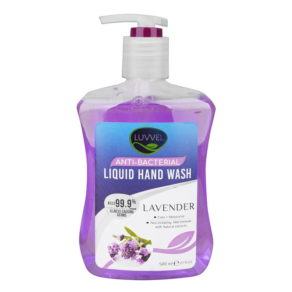 Luvvel Lavender Anti-Bacterial Liquid Hand Wash, 500ml