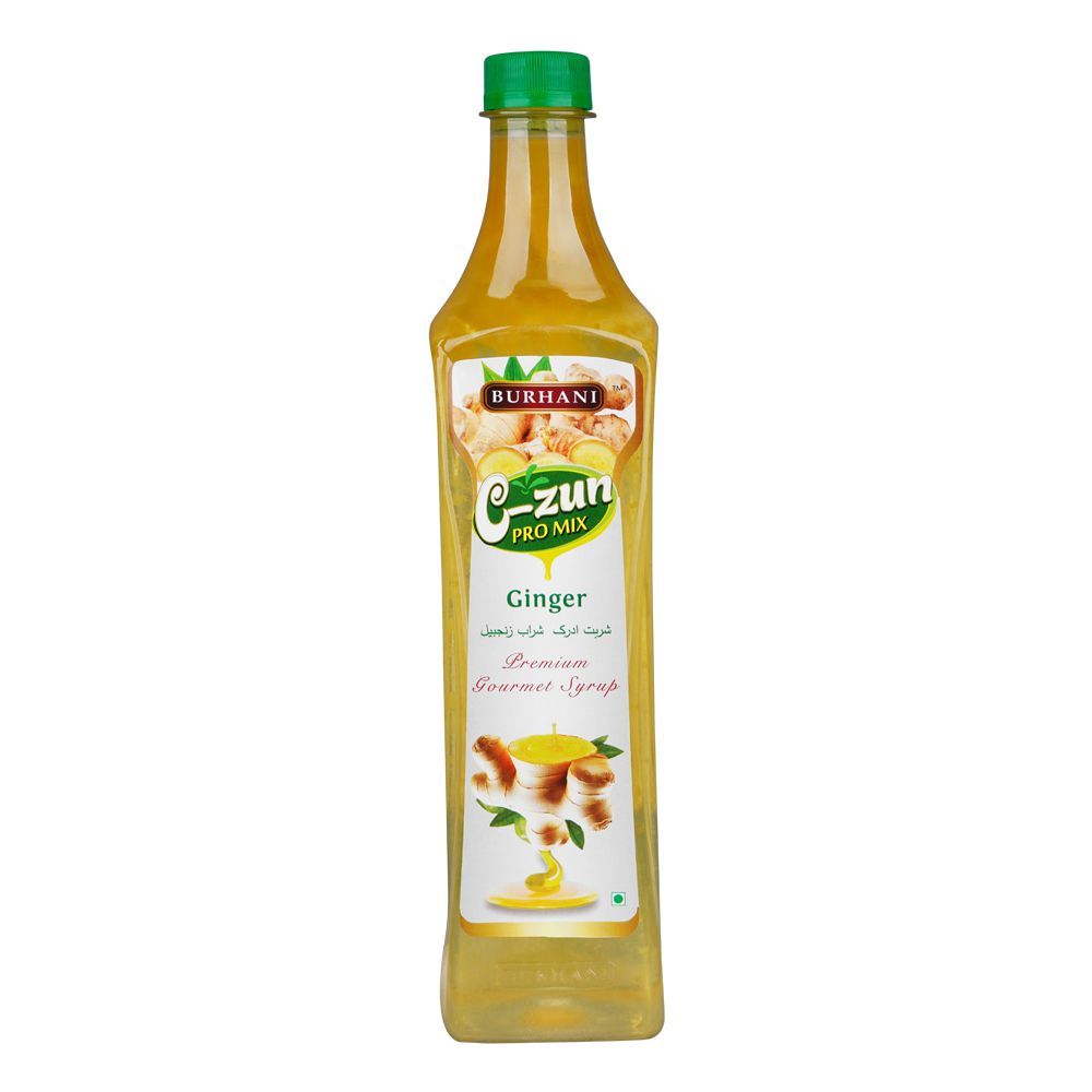 Burhani C-Zun Ginger Syrup, Make 26 Glasses, Used With Water, Soda Water & Milk, 800ml