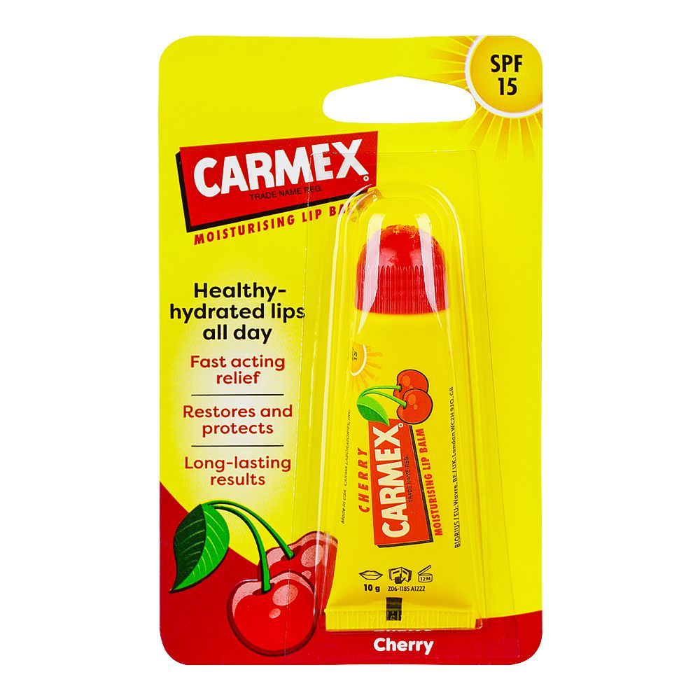 Carmex Cherry Moisturizing Lip Balm, SPF-15, 10g