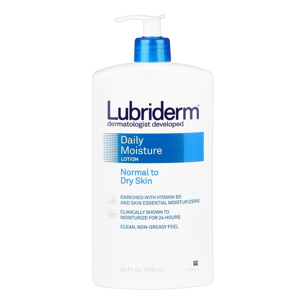 Lubriderm Daily Moisture Lotion With Vitamin B5, Non-Greasy Feel, For Normal To Dry Skin, 709ml