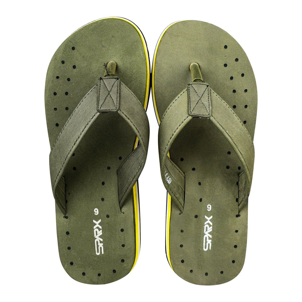 Bata Men's Rubber Flip Flops Slippers, Green, 8777403