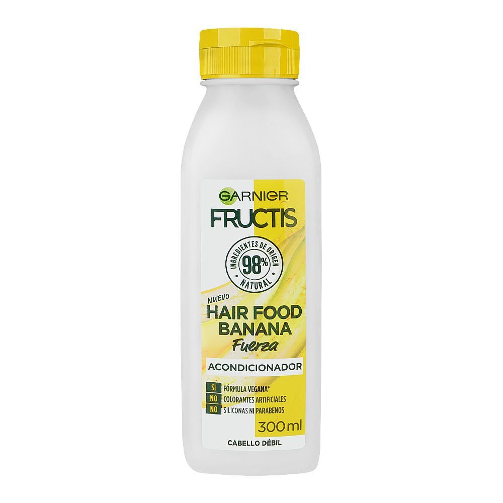 Garnier Fructis Banana Force Hair Food Conditioner, Vegan, No Parabens & Artificial Colors, 300ml