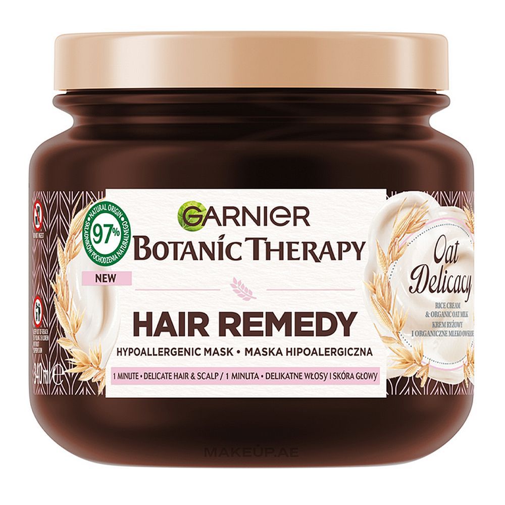 Garnier Botanic Therapy Hair Remedy Hypo Allergenic Mask With Oat Delicacy, Cruelty Free, 340ml