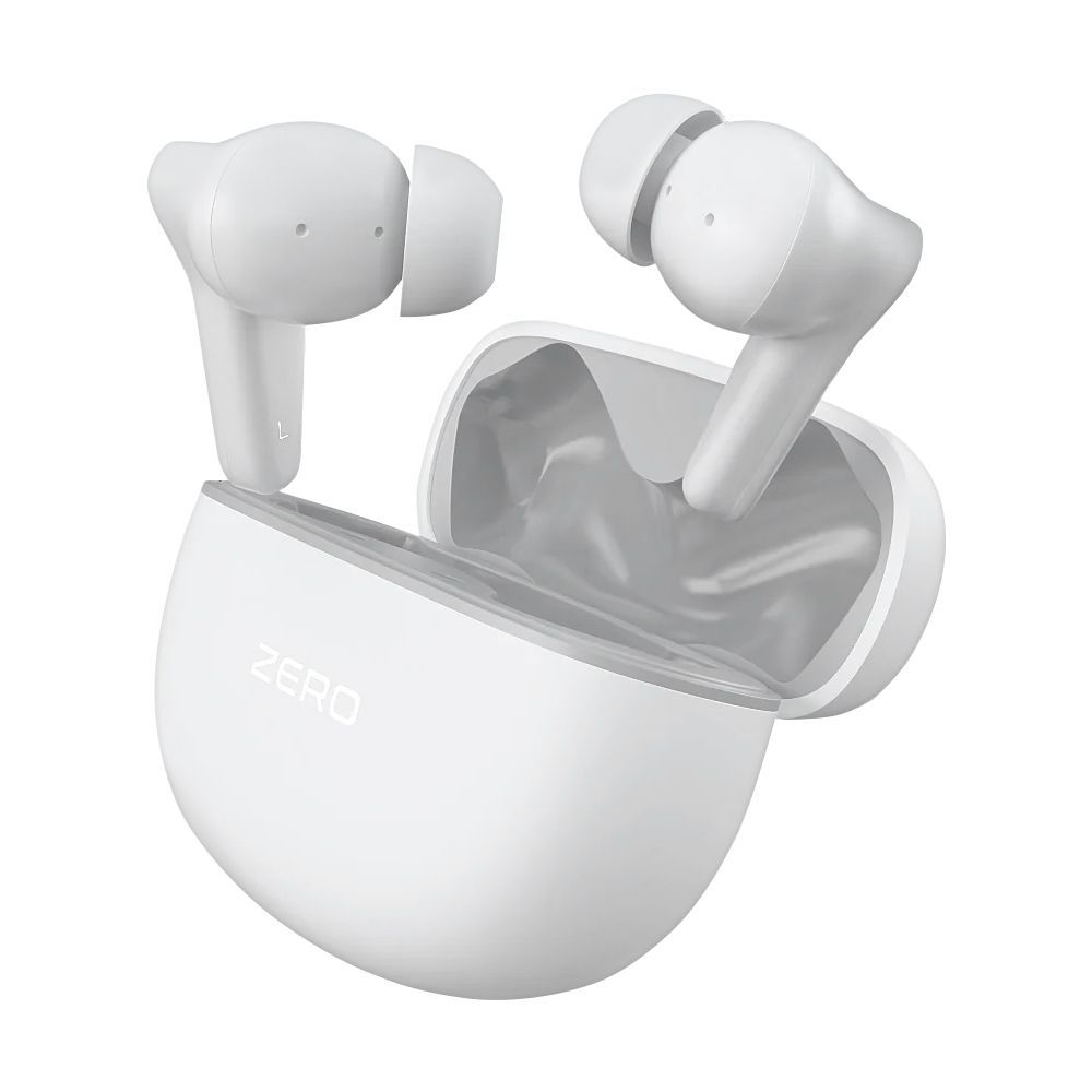 Zero Rover Wireless Earbuds, Flybird Design, Quad Mic & ENC, IPx4 Water Resistant, White