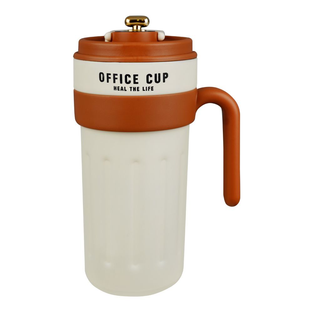 Metal Coffee Mug With Temperature Display & Handgrip, 650ml, Brown, 17.5cm (H) x 8.5cm (W), (8007) 0000982