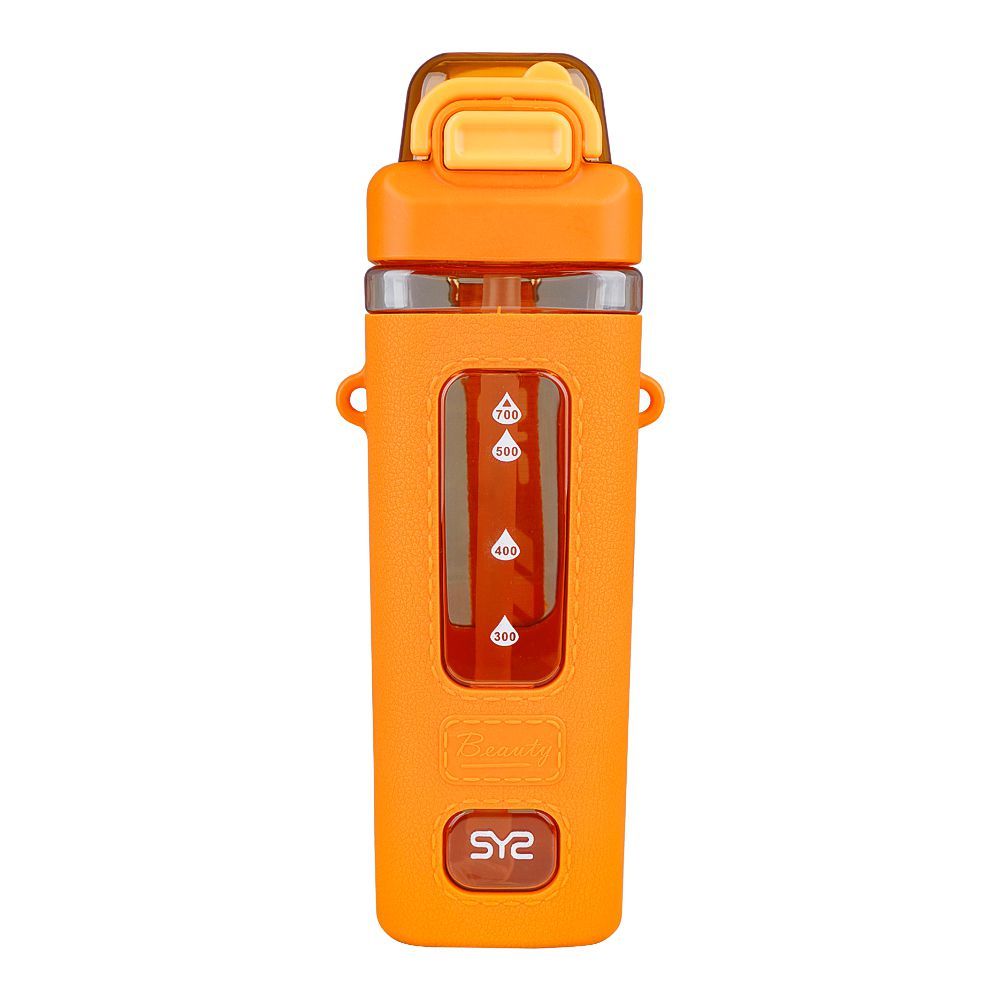 Heavy Plastic Sipper Water Bottle, 700ml, Orange, (7788) 0000981