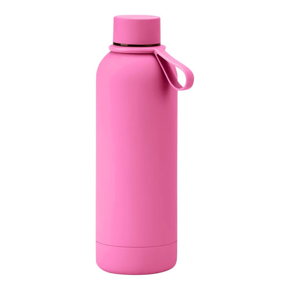 Stainless Steel Insulated Narrow Mouth Water Bottle, 500ml, Pink, 21cm (H) x 7.5cm (W), (373-500) 0000974