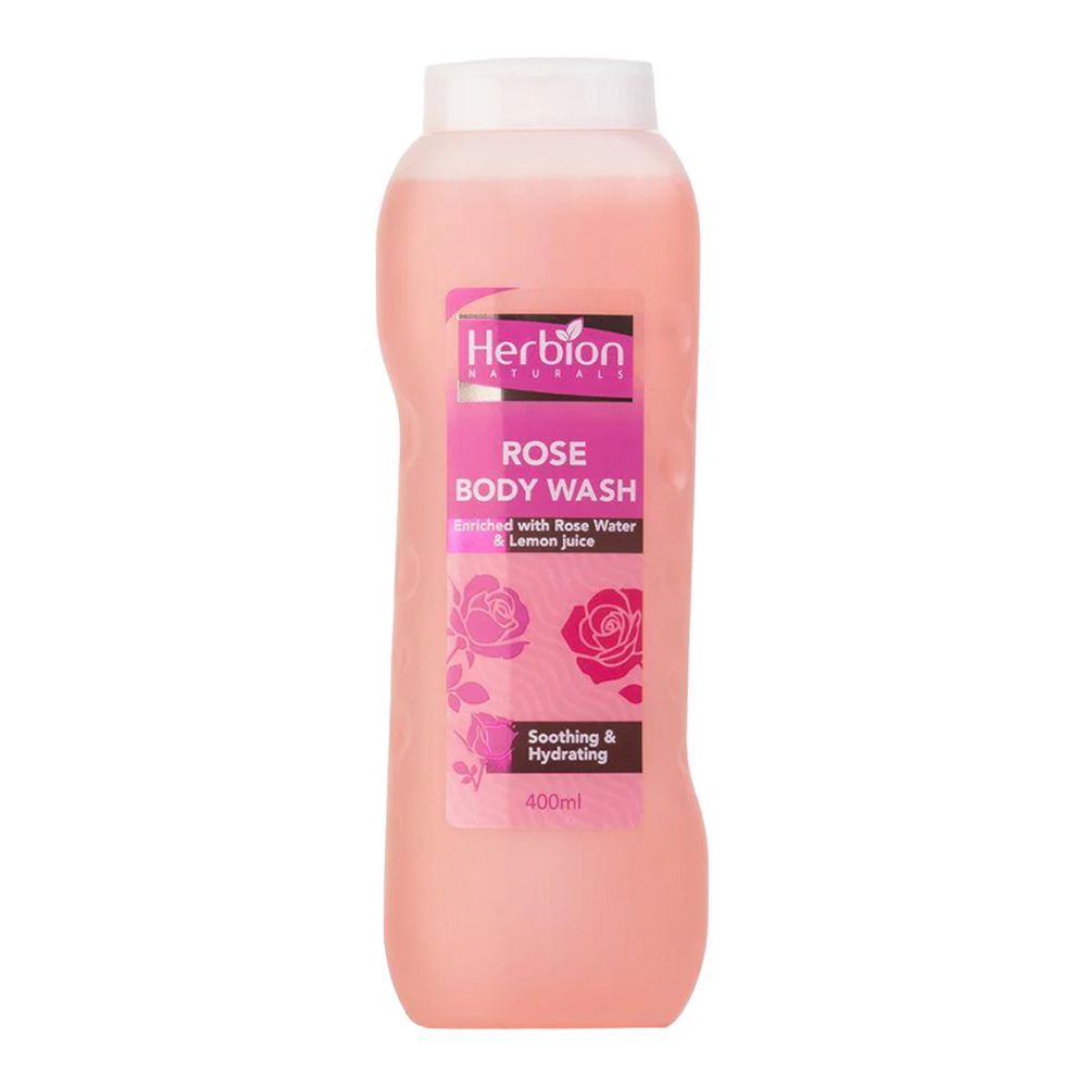 Herbion Naturals Soothing & Hydrating Rose Body Wash, Paraben Free, 400ml