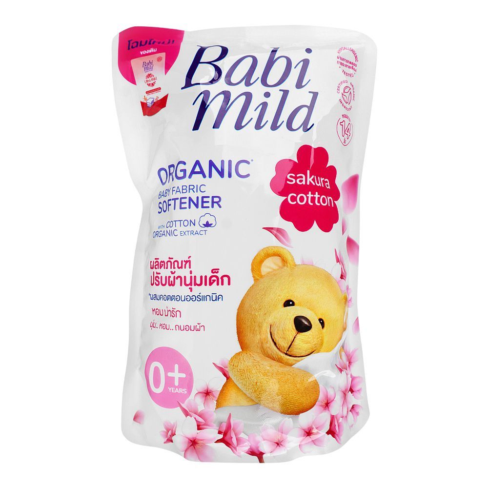 Babi Mild Organic Baby Fabric Softener With Sakura Cotton Organic Extract, For New Born/0+ Years, 570ml