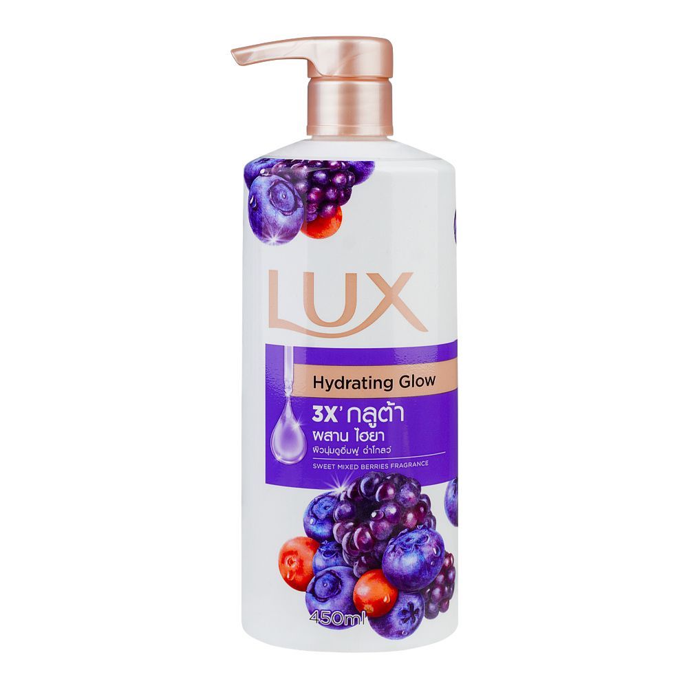 Lux Hydrating Glow Sweet Mixed Berries Fragrance Body Wash, 450ml