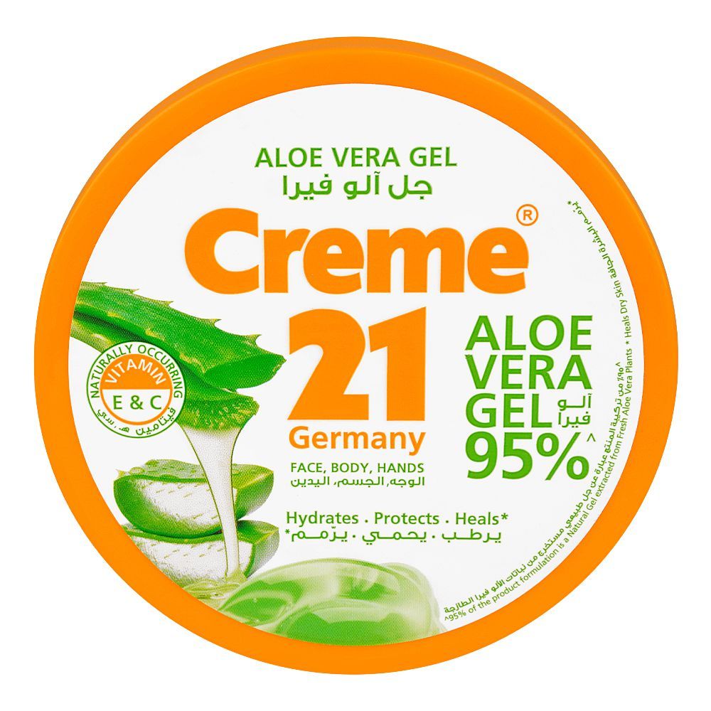 Creme 21 95% Aloe Vera Gel With Vitamin E & C For Face, Body And Hands, 300ml