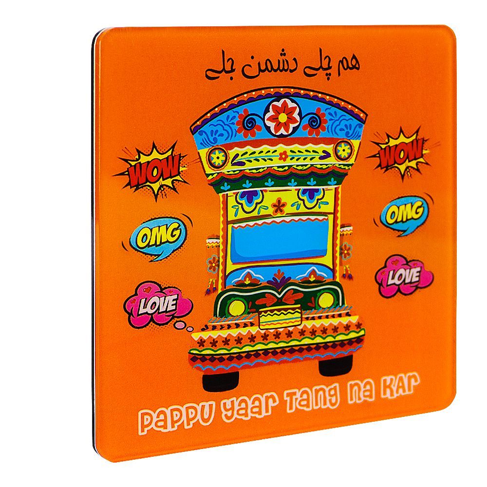 Star Shine Hum Chale Dusham Jale Truck Coaster, Orange