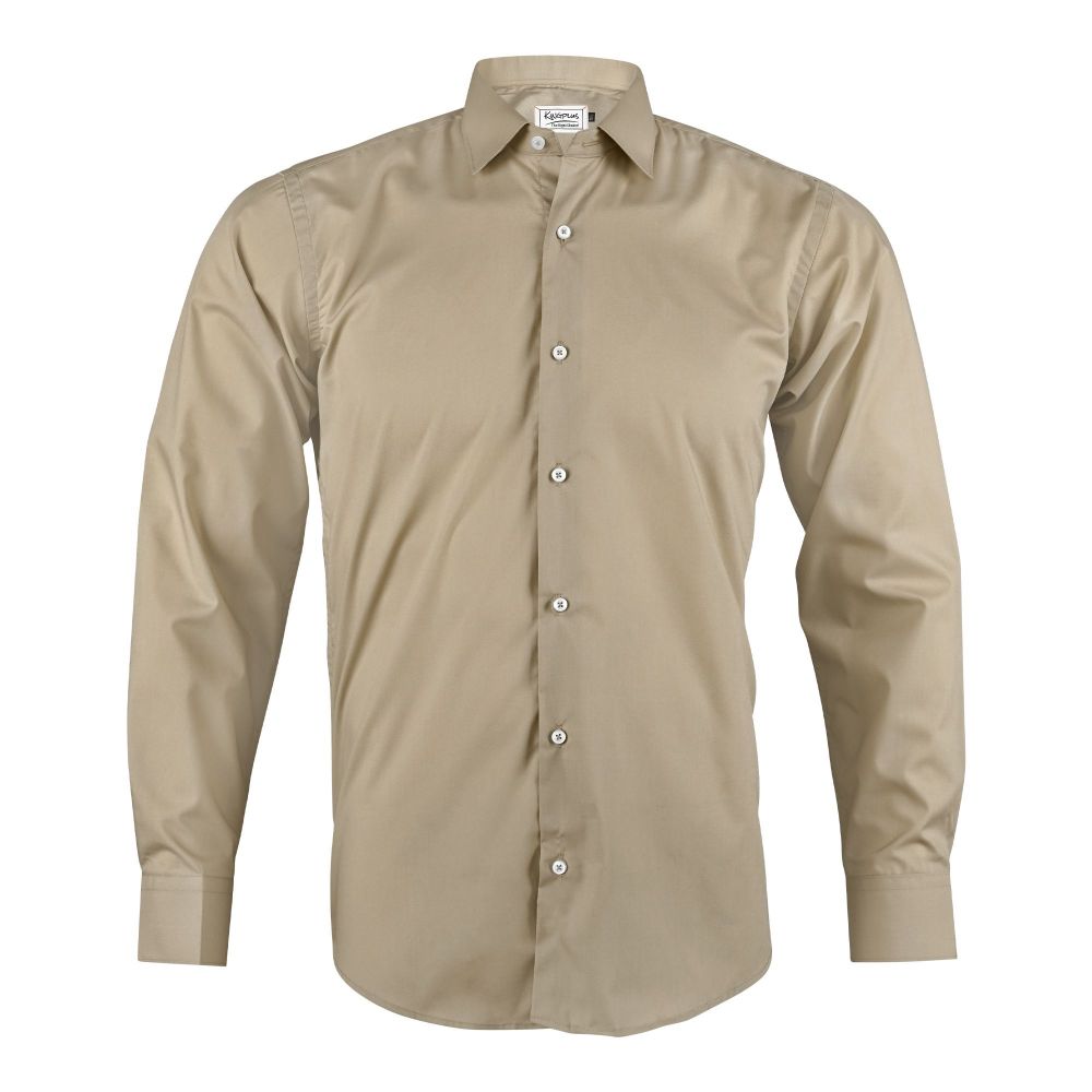 Pace Setters Men's Beige Solid Shirt, PS-2195