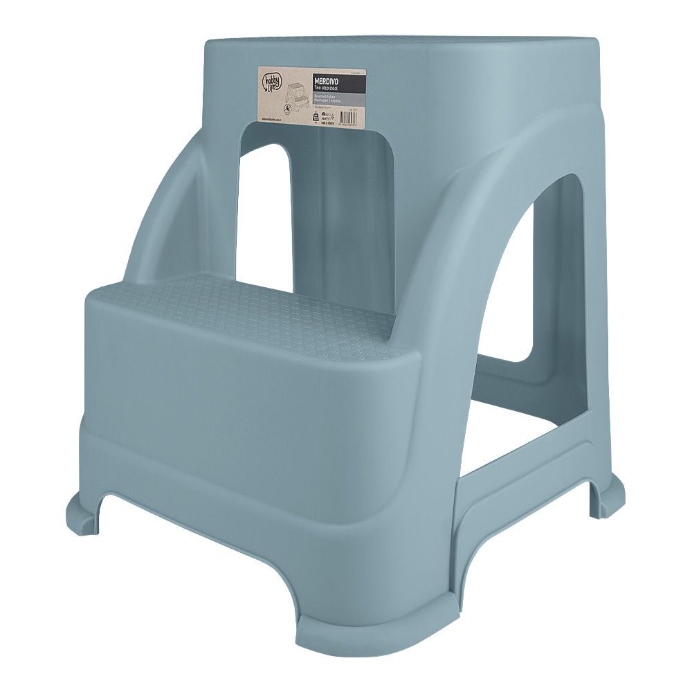 Hobby Life Merdivo Plastic Two Step Stool, Large, Blue, HL.081397