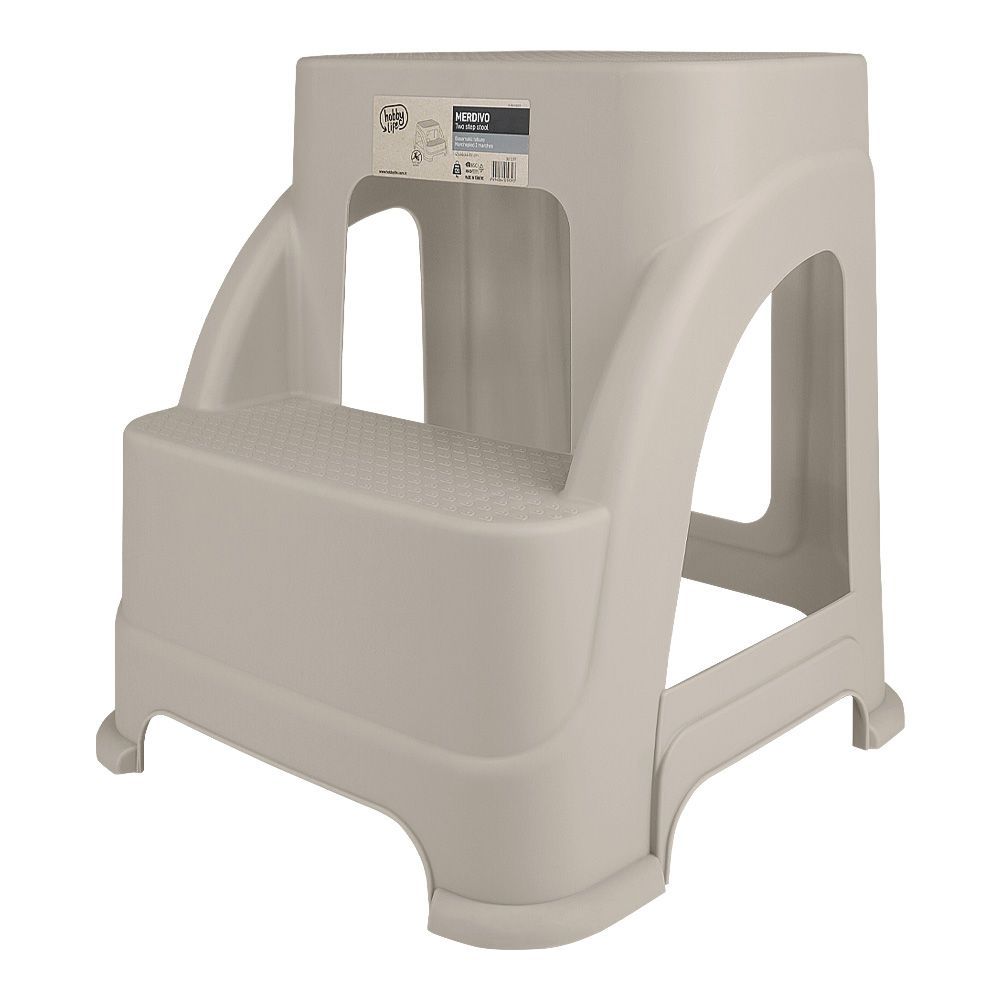 Hobby Life Merdivo Plastic Two Step Stool, Large, Brown, HL.081397